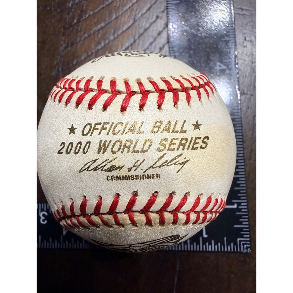 Rawlings Official 2000 World Series Baseball Yankees Mets Subway Series Selig - Picture 12 of 16